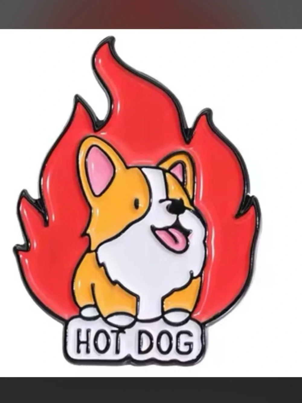 $2 Hot Dog Corgi Enamel Pin $2 WITH ANY $10 ORDER OR MORE